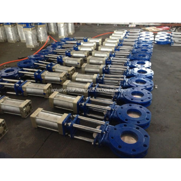 Pneumatic knife gate valve